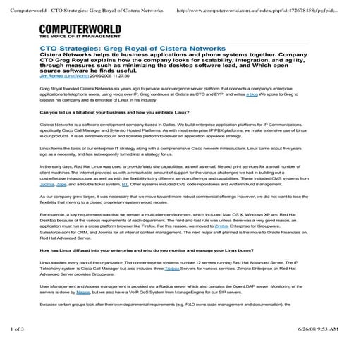 Cistera Networks Q and A