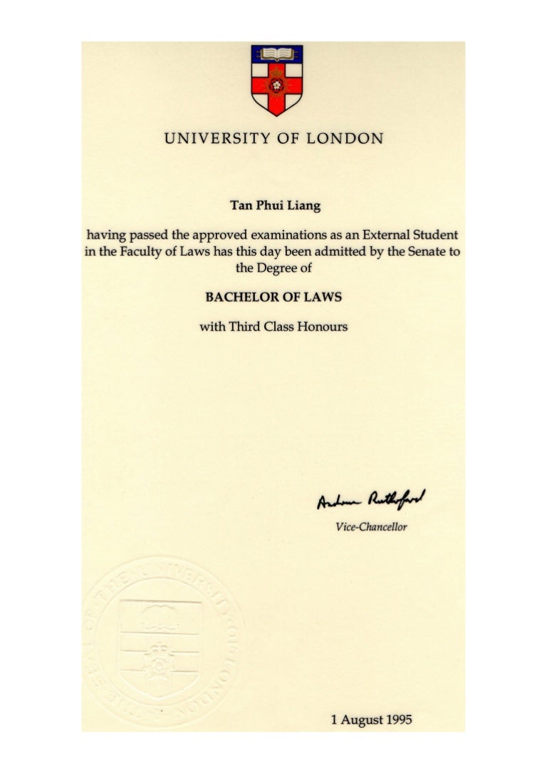 LLB (Hons) University of London (Final)