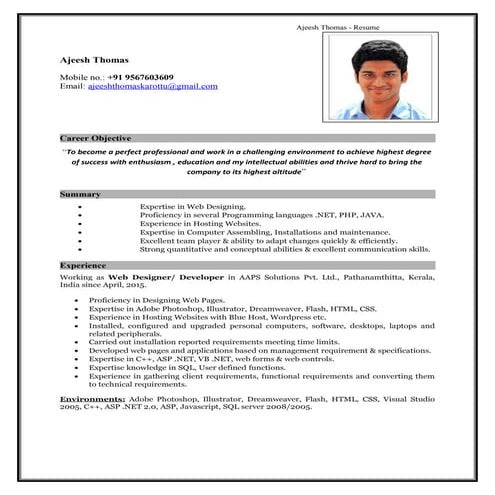 Ajeesh - Resume-Ind