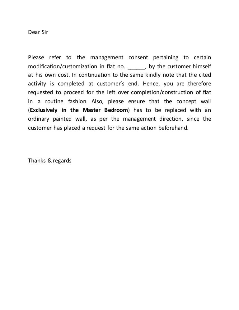 mail draft for construction