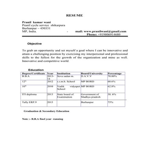 pranil-Resume | DOC