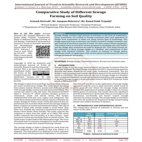 Comparative Study of Different Sewage Farming on Soil Quality | PDF