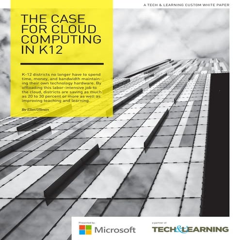 Microsoft Whitepaper -The Case For Cloud Computing in K12