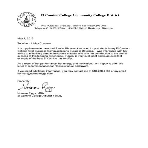 Recommendation Letter # 2