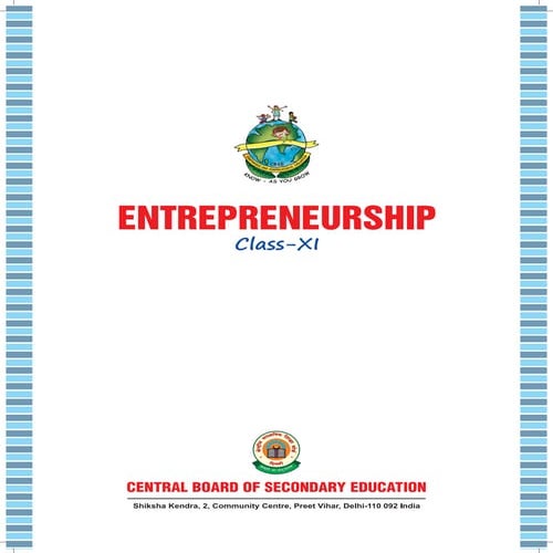 Enterpreneurship cbse pdf .. Class 11...