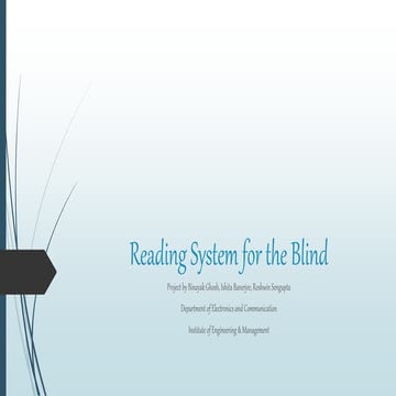 Reading System for the Blind PPT