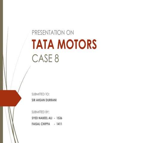 PPT ON TATA MOTORS CASE 8 | PPTX