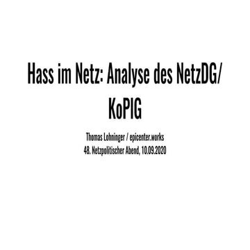 Austrian NetzDG  / KoPlG / anti-hate speech law 
