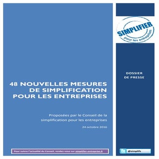 48 nouvelles mesures pour simplifie...
