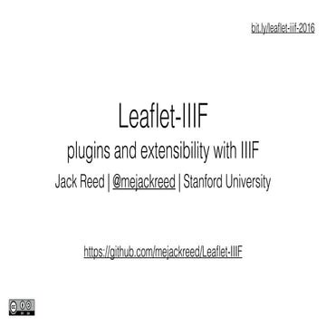 Leaflet-IIIF: Plugins and Extensibility with IIIF