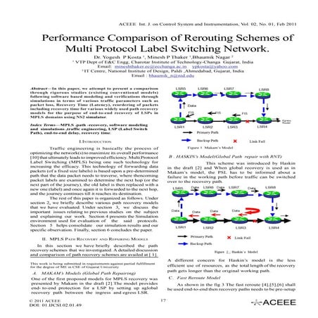 Performance Comparison of Rerouting Schemes of Multi Protocol Label Switching...