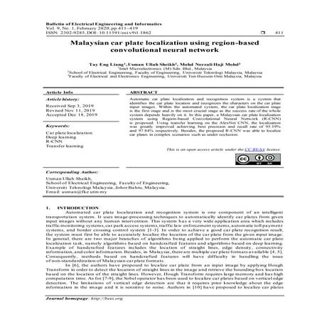 Malaysian car plate localization using region-based convolutional neural network