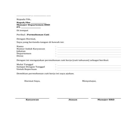 49. draf surat permohonan cuti