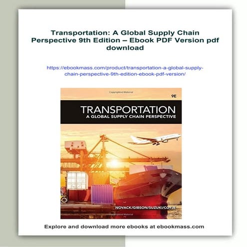 Transportation: A Global Supply Chain Perspective 9th Edition – Ebook PDF Ver...