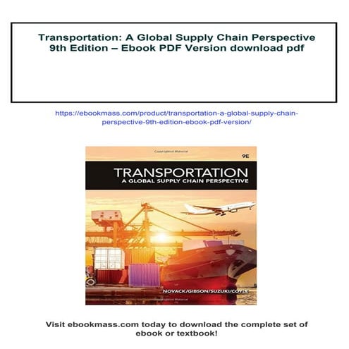 Transportation: A Global Supply Chain Perspective 9th Edition – Ebook PDF Ver...