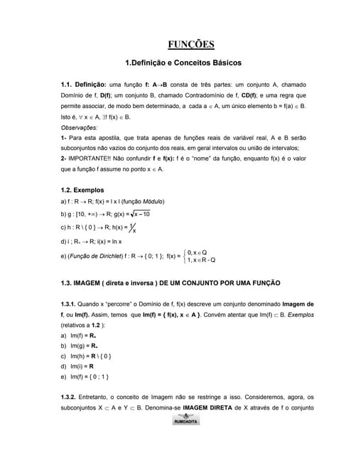 Exercicios de funçoes injetivas e inversa | PDF