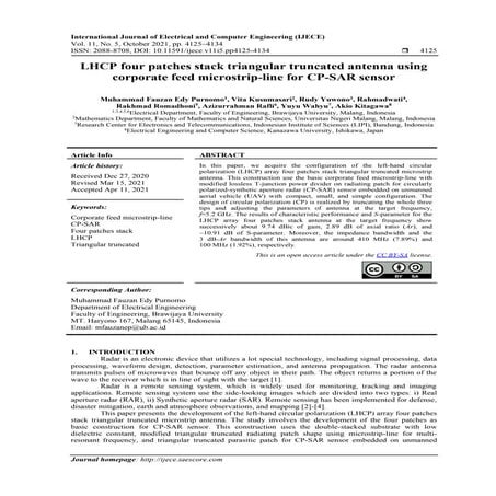 LHCP four patches stack triangular truncated antenna using corporate feed mic...