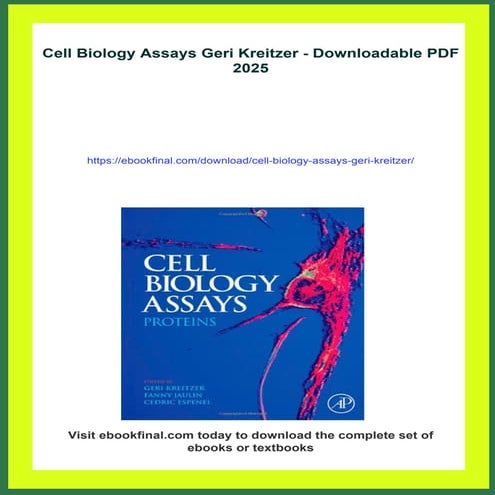 Download full ebook of Cell Biology Assays Geri Kreitzer instant download pdf