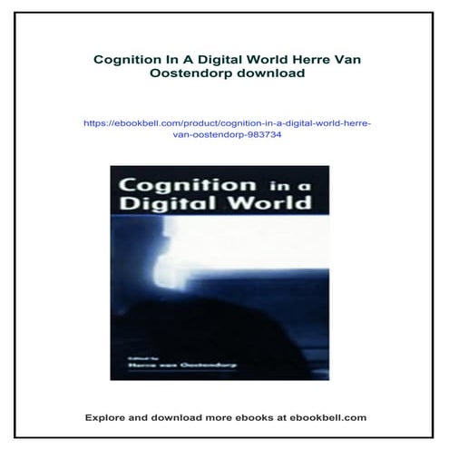 Cognition In A Digital World Herre Van Oostendorp
