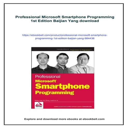Professional Microsoft Smartphone Programming 1st Edition Baijian Yang
