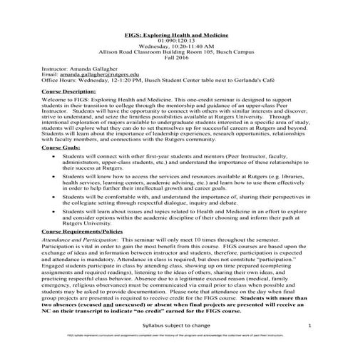 Gallagher Updated Syllabus