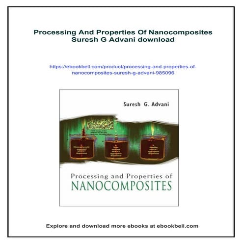 Processing And Properties Of Nanocomposites Suresh G Advani