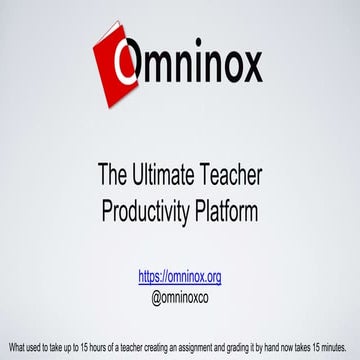 Omninox Teacher Productivity Platform Slide Deck