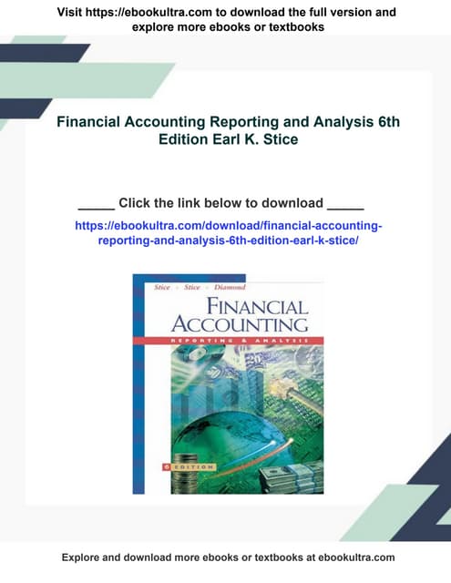 Financial Accounting Reporting and Analysis 6th Edition Earl K. Stice