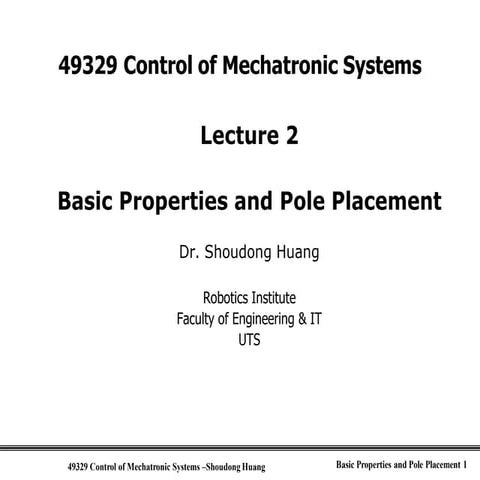 Linear Contol Systems design lecture number 10 | PDF