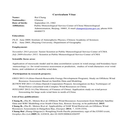 Curriculum vitae | PDF