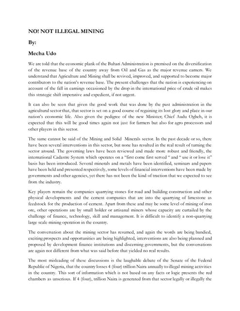 MINING TO REVIVE OUR ECONOMY