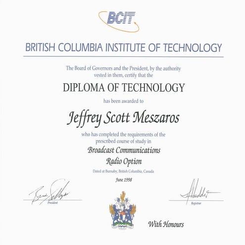 BCIT Diploma | PDF