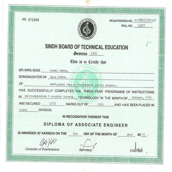 IPC Diploma Certificate