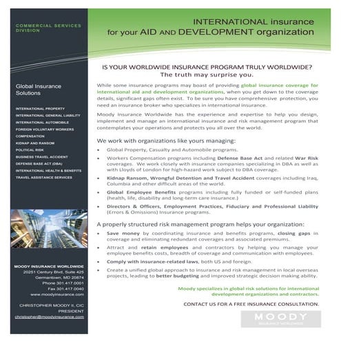 Moody - International - Aid and Development