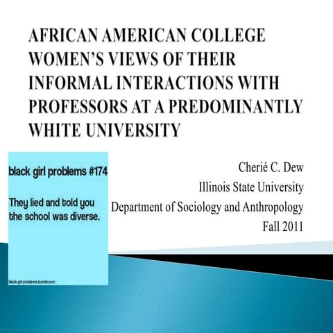 African American College Women’s Views of Their Informal Interactions ...