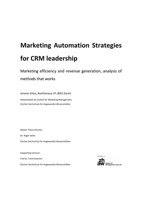 LinkedIN -Jerome Vittoz - CRM 12 - Thesis MA Final