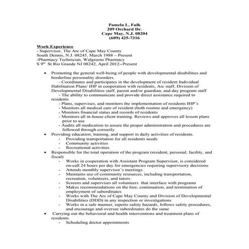 Pamela L July 2011 Resume