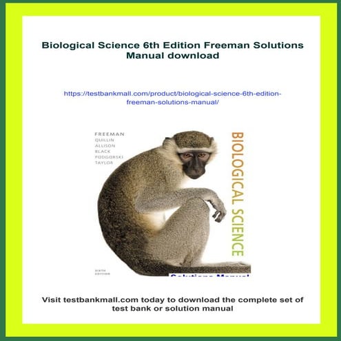Biological Science 6th Edition Freeman Solutions Manual | PDF