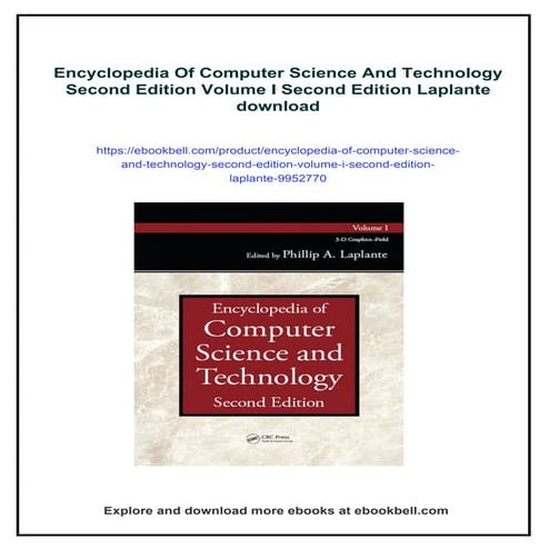 Encyclopedia Of Computer Science And Technology Second Edition Volume I Secon...