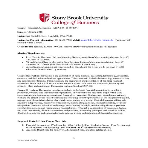 #2 MBA 504 Syllabus (Spring 2016 Kerr)