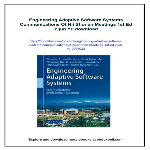Engineering Adaptive Software Systems Communications Of Nii Shonan Meetings 1...