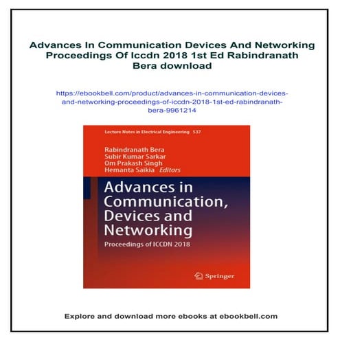 Advances In Communication Devices And Networking Proceedings Of Iccdn ...