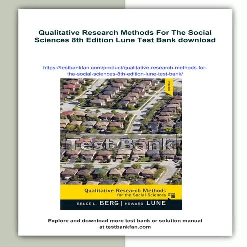 Qualitative Research Methods For The Social Sciences 8th Edition Lune ...