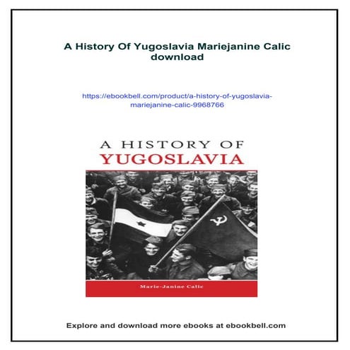 A History Of Yugoslavia Mariejanine Calic