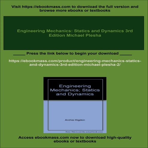 Engineering Mechanics: Statics and Dynamics 3rd Edition Michael Plesha
