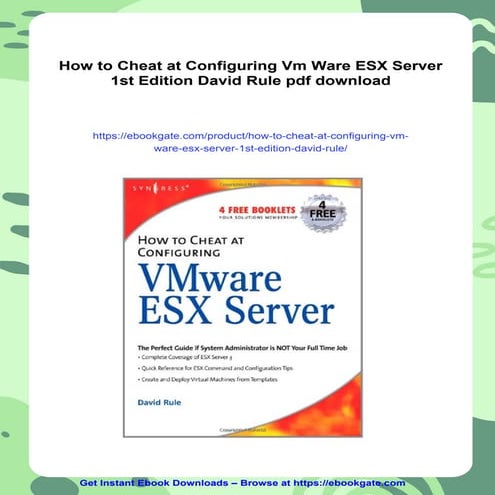 How to Cheat at Configuring Vm Ware ESX Server 1st Edition David Rule | PDF