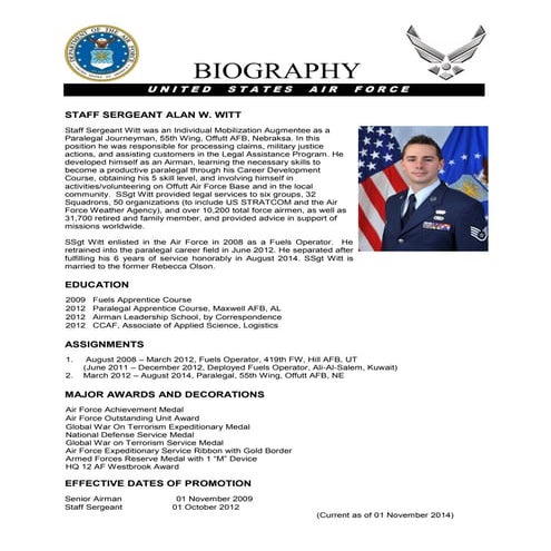 Witt - Military Bio