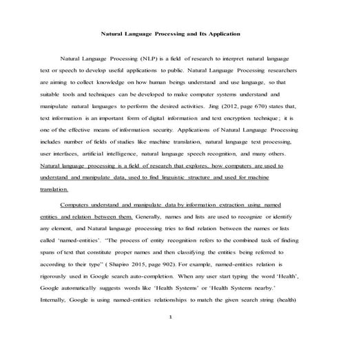 NLP and its applications