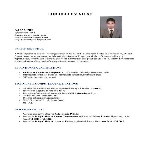 fire watch CV for mechanical construction work | PDF