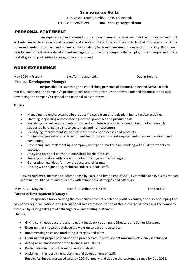 product development manager job description